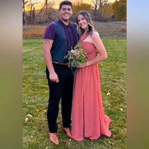 Birdy Grey Terracotta Chiffon “Grace” Convertible Bridesmaid Dress (Small)